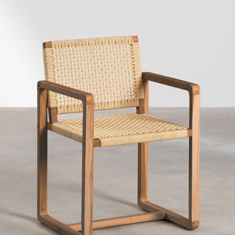 Mona - Chaise en bois de Hêtre massif avec accoudoirs