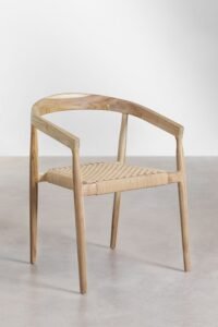 Byvie - Chaise en chêne - bois et corde tressée