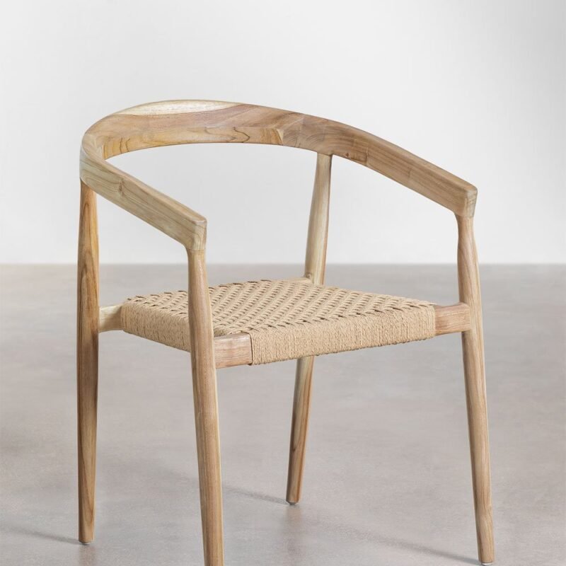 Byvie - Chaise en chêne - bois et corde tressée