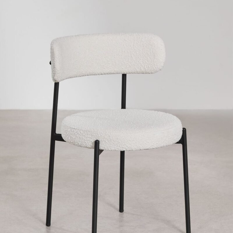 Ani - Chaise en métal et en tissu à boucles