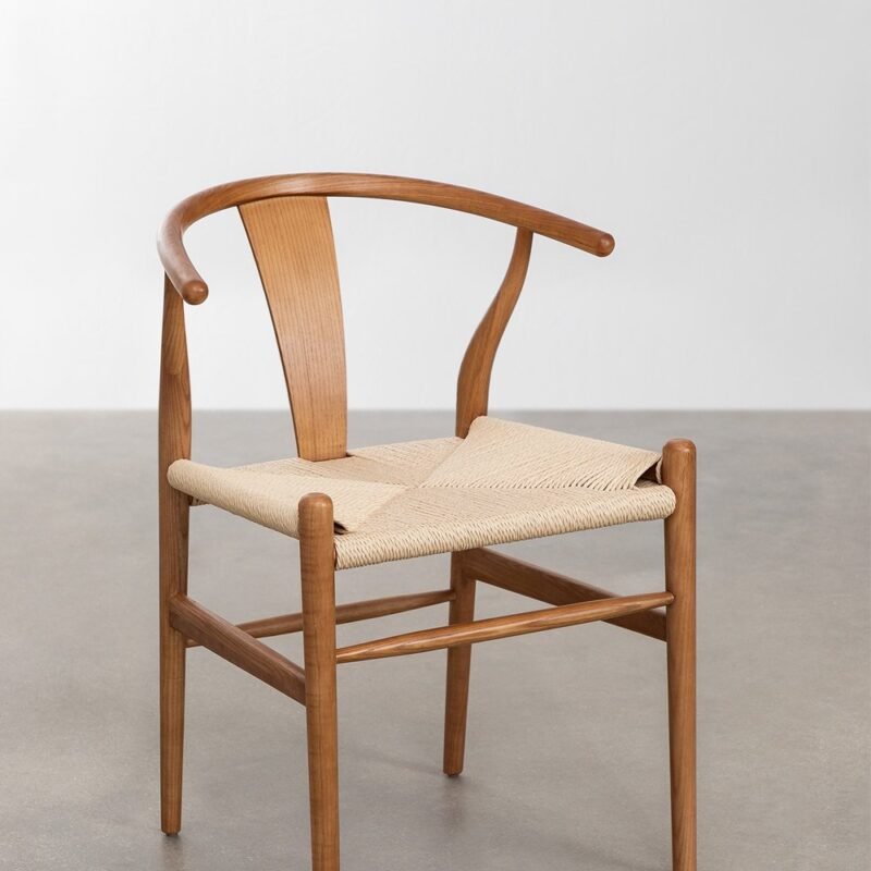 Uvy - Chaise en bois de chêne et Rotin tressé