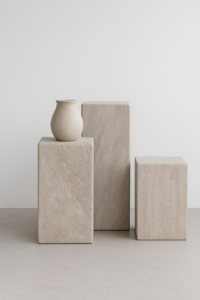 Colonnes Atlas – Set de 3 Colonnes en travertin naturel