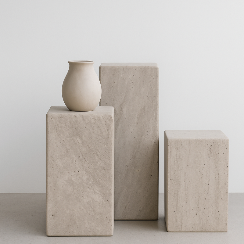Colonnes Atlas – Set de 3 Colonnes en travertin naturel