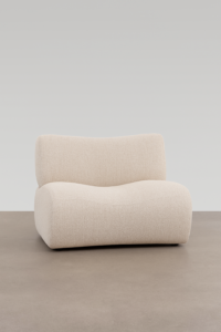 Wave - Fauteuil bas en tissu crème texturé